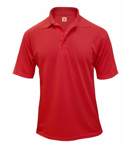 School Apparel Embroidered 8953 Red SS Dri Fit Polo Shirt With Logo