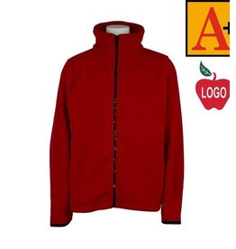 Embroidered 6202 Red Full Zip Fleece Jacket With Logo