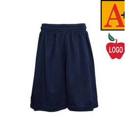 School Apparel Heat Pressed 6212 Mesh Shorts With Logo Grades 4-8