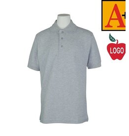 Embroidered 8761 Ash Pique SS Polo With Logo (8th GRADE ONLY)