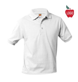 Heat Pressed 8320 White SS Jersey Polo Shirt With Logo