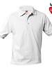 School Apparel Heat Pressed 8320 White SS Jersey Polo Shirt With Logo