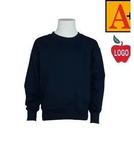 Embroidered 6254 Navy Crew Sweatshirt With Logo Grades K-8