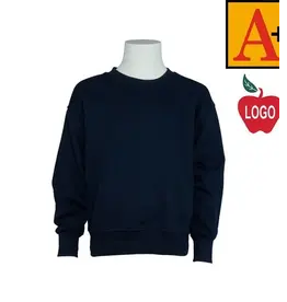 Embroidered 6254 Navy Crew Sweatshirt With Logo