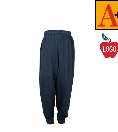School Apparel Embroidered Youth Navy Blue Fleece Pant #6146