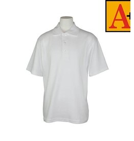 School Apparel Embroidered White Short Sleeve Polo #8320