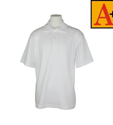 School Apparel Embroidered White Short Sleeve Polo #8320
