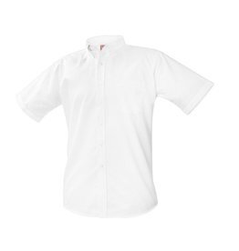 School Apparel 8139 WHITE OXFORD SHORT SLEEVE SHIRT WITH LOGO