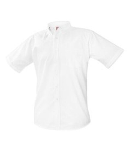 School Apparel 8135 WHITE OXFORD SHORT SLEEVE SHIRT WITH LOGO