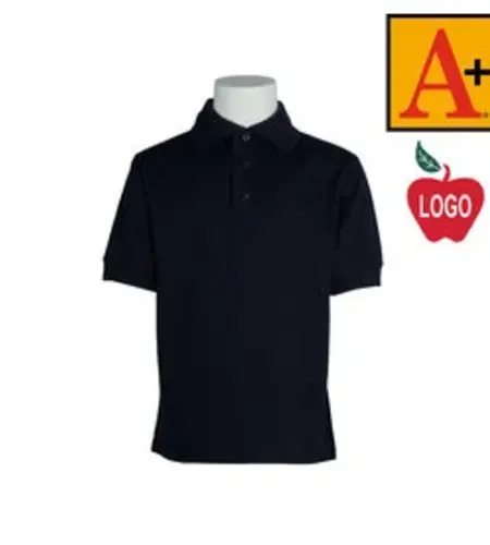 Embroidered Dark Navy Short Sleeve Pique Knit Polo #8320 Grade JK-8
