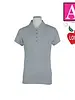 Embroidered Ash Grey Girls Fit SS Polo Shirt With Logo #9737 Grades TK-5