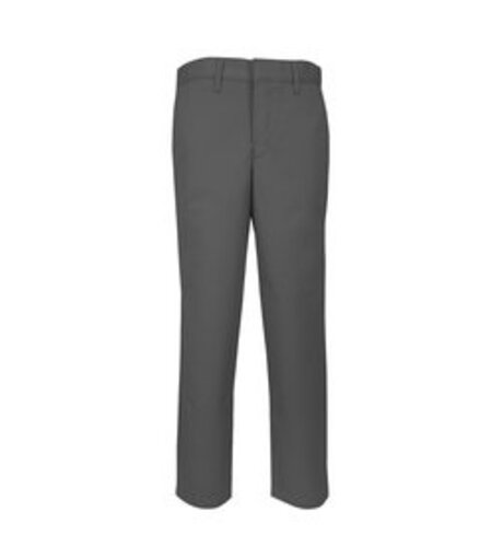 School Apparel Mens Dark Grey Plain Front Stretch Pants #7894