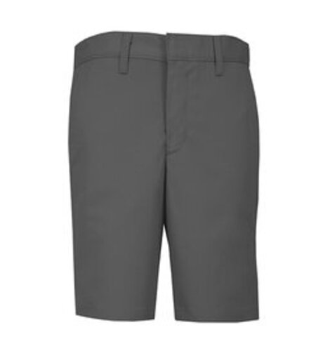 School Apparel Mens Dark Grey Plain Front Stretch Shorts #7898