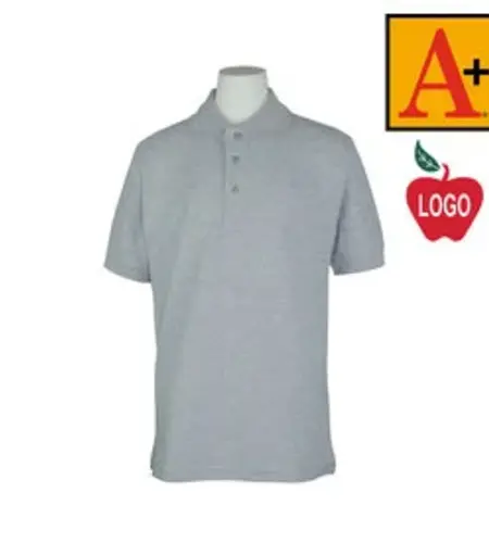 Embroidered Ash Grey SS Polo Shirt With Logo Grades TK-5