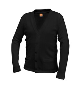 Embroidered Black Cardigan Sweater #6300 Grades TK-5
