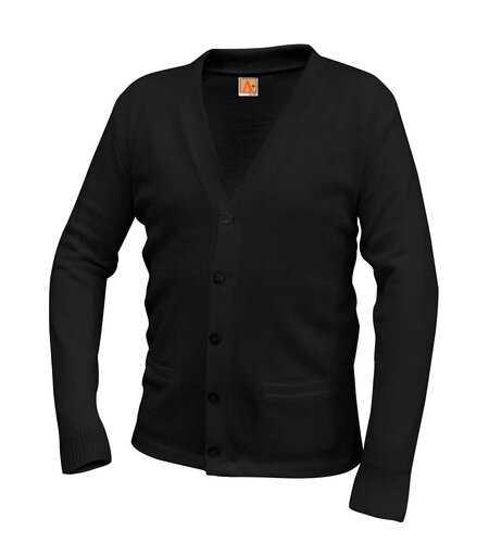 Embroidered Black Cardigan Sweater #6300 Grades TK-5