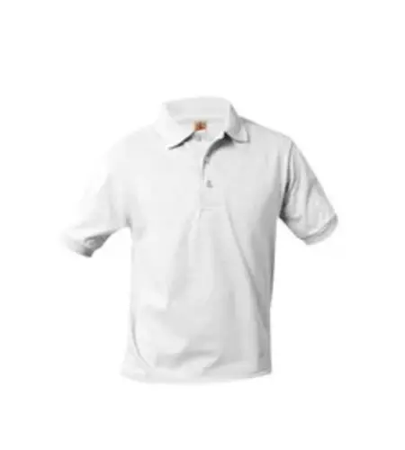 Embroidered White SS Polo Shirt #8320