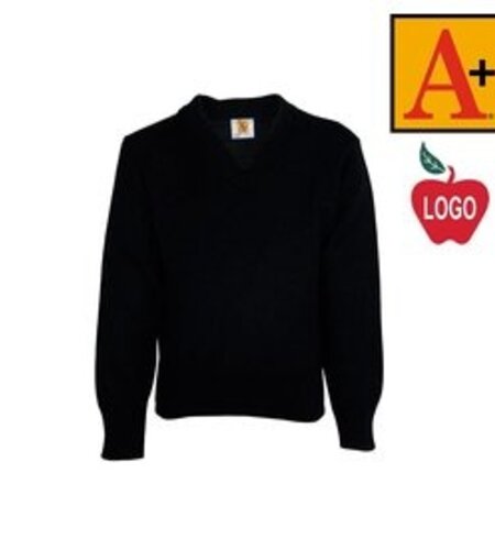 Embroidered Navy Pullover Sweater #6500