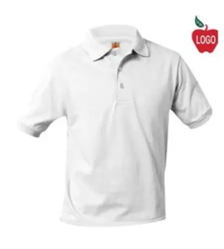 Embroidered White Short Sleeve Jersey Polo #8320 Grades PS-8