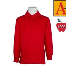 Embroidered Red Long Sleeve Jersey Polo #8326 Grades PS-8