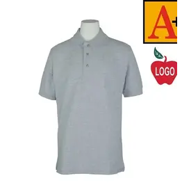 Embroidered Ash Grey Short Sleeve Pique Polo #8761 Grades PS-8