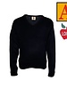Embroidered Navy Pullover V-Neck Sweater #6432
