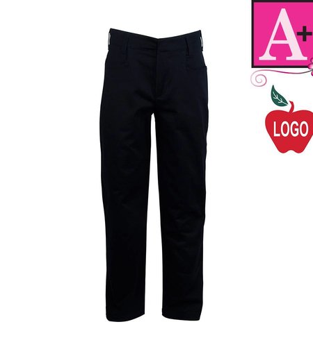 Embroidered Uniform Navy Blue Mid-rise Pant #7540