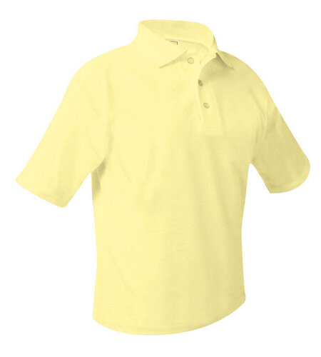 School Apparel Yellow Short Sleeve Pique Knit Polo Shirt #8760