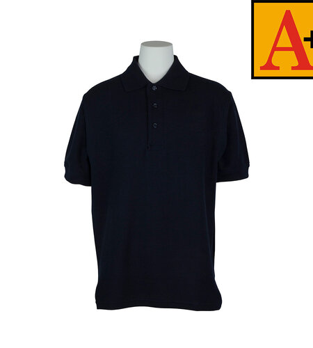 School Apparel Navy Short Sleeve Pique Polo #8761