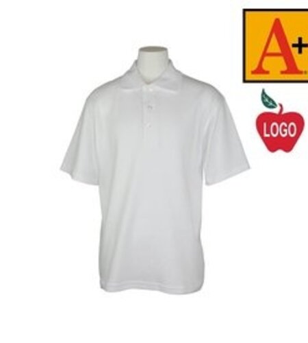 Embroidered White Short Sleeve Jersey Polo #8320