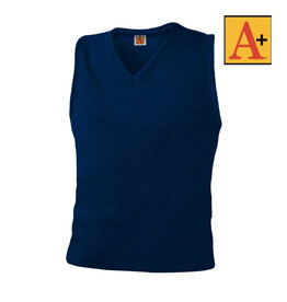 School Apparel Navy Blue Fine Gauge Pullover Sweater Vest #6433