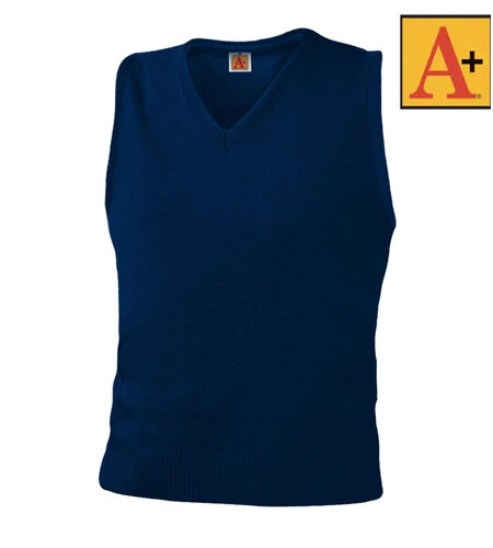 School Apparel Navy Blue Fine Gauge Pullover Sweater Vest #6433