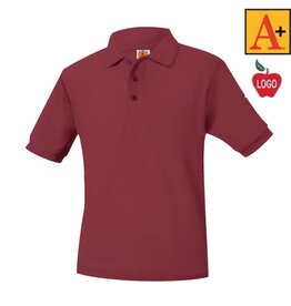 Embroidered Cardinal Red Short Sleeve Pique Polo Shirt #8761 Grades TK-8