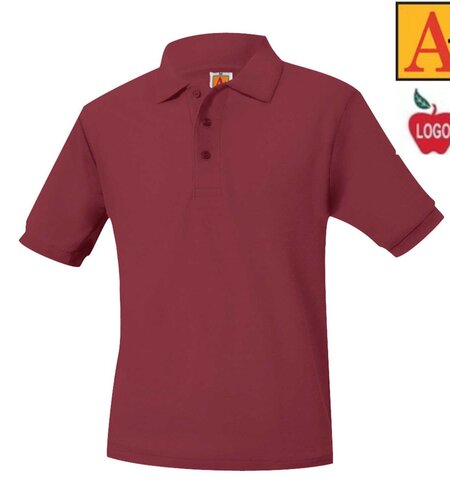 Embroidered Cardinal Red Short Sleeve Pique Polo Shirt #8761 Grades TK-8