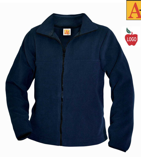 Embroidered Navy Full Zip Fleece Jacket #6202 Grades K-8