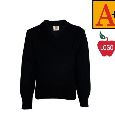Embroidered Navy V-Neck Pullover Sweater #6500 Grades 6-8