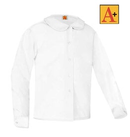 School Apparel White Long Sleeve Peter Pan Blouse #9686
