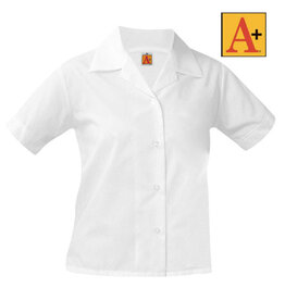 School Apparel White Short Sleeve Pointed Blouse #9782