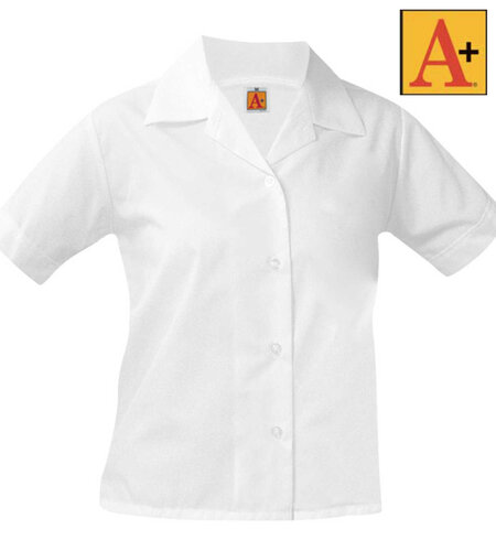School Apparel White Short Sleeve Pointed Blouse #9782
