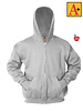 Heat Press Ash Grey Zip-Up Hooded Sweatshirt #6247Grades TK-8