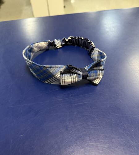 EE Dee Trim Elastic Back Headband With Bow FBE157 Plaid 801