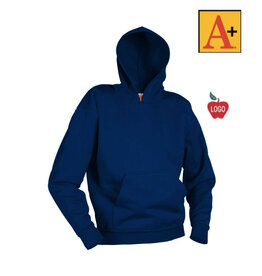 Embroidered Navy Blue Hooded Sweatshirt #6246-1817-Grade JK-8