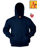 Embroidered Navy Blue Zip Hood Sweatshirt #6247-1829-Grade PK-8