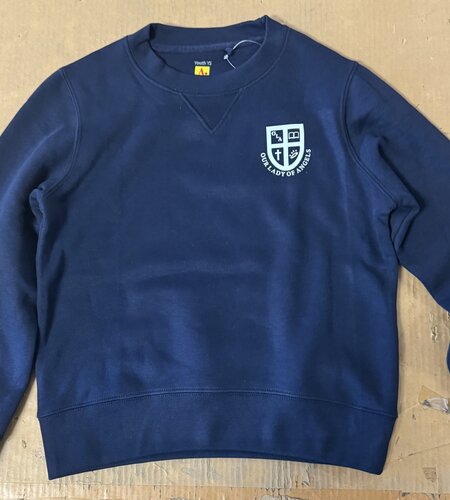 Heat Press Navy Crew Neck Pullover Sweatshirt #6141 Grades K-8