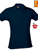 Embroidered Dark Navy Girls Fit Knit Short Sleeve Polo #9735 Grades TK-8