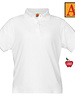 Embroidered White Short Sleeve Girls Fit  Interlock Polo Shirt #9737 Grades 9-12