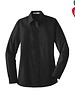 Embroidered Ladies Black Long Sleeve Dress Shirt #LW100-1810