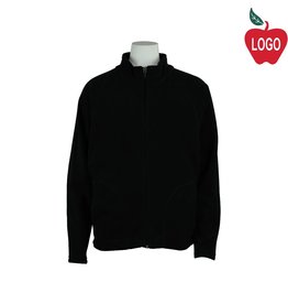 Embroidered Black Full Zip Fleece Jacket #TT90