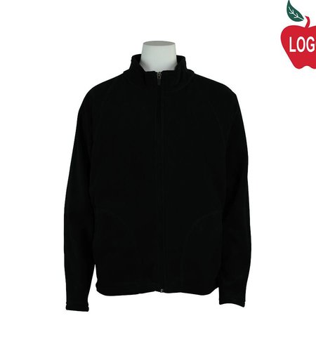 Embroidered Black Full Zip Fleece Jacket #TT90