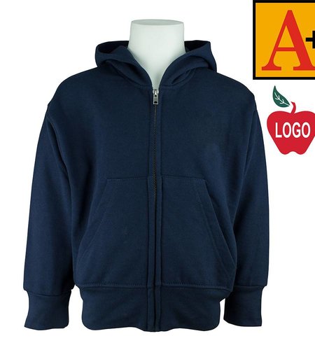 School Apparel A+ Navy Blue Full Zip Sweatshirt #6247 - Merry Mart Uniforms